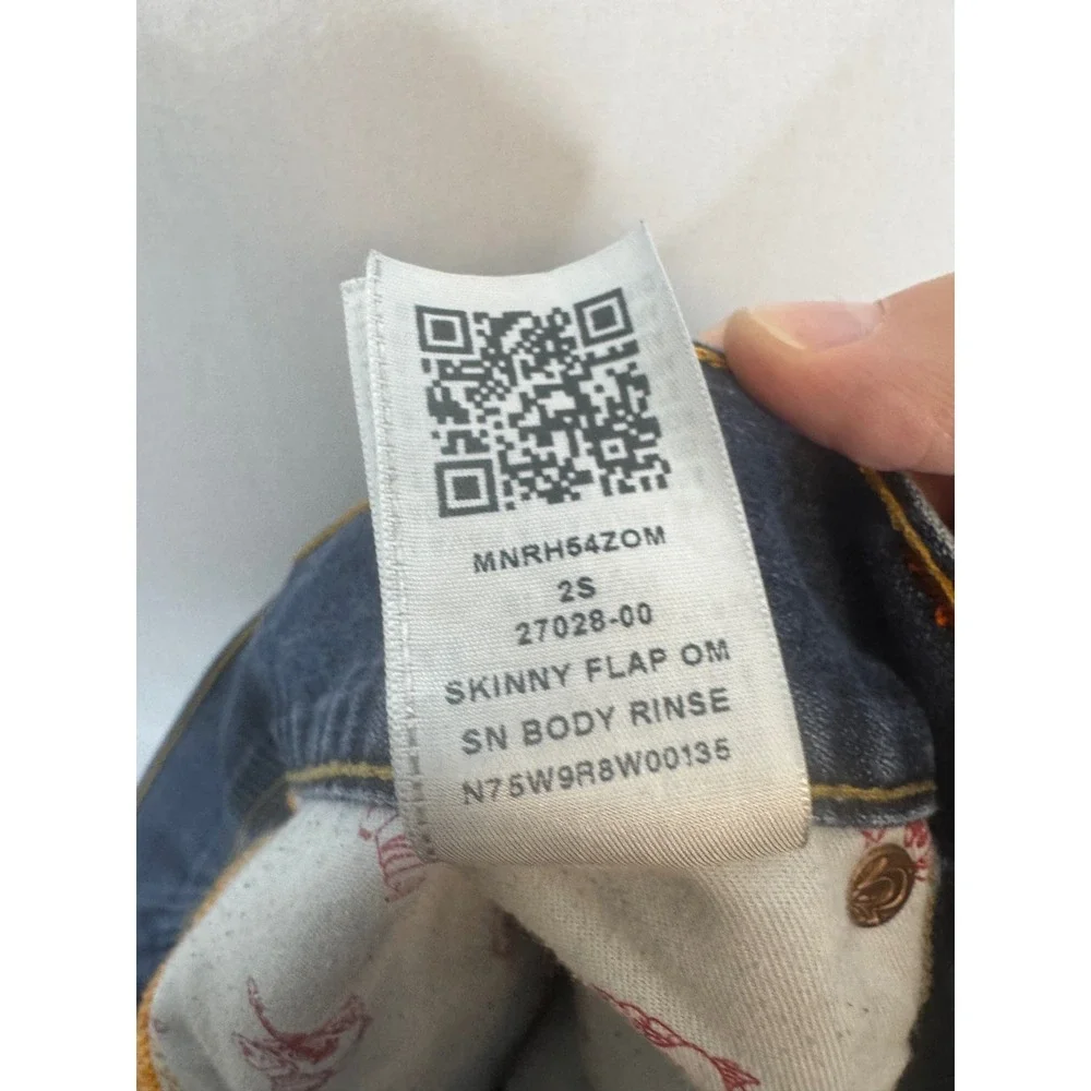 True‎ Religion Skinny Flap OM Mens Jeans 36X34 SN Body Rinse Blue Denim